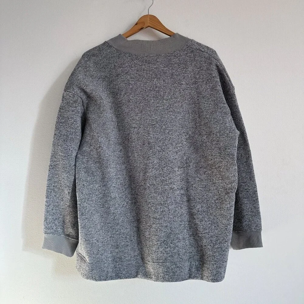 MUJI Women's Knit Fleece Wide Cardigan Gray - Picture 3 of 3